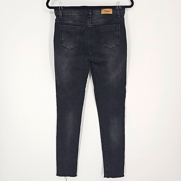 Platino Womens/Juniors Colombian Classic Skinny Fringed Hem Black Denim Jeans 3 - Picture 5 of 7